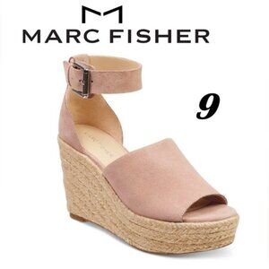 Marc Fisher - Cala Platform Wedge Sandals - Natural Multi Suede. Size: 9 US. NIB